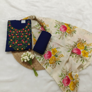 Unstitched Salwar Suit Material (Blue)