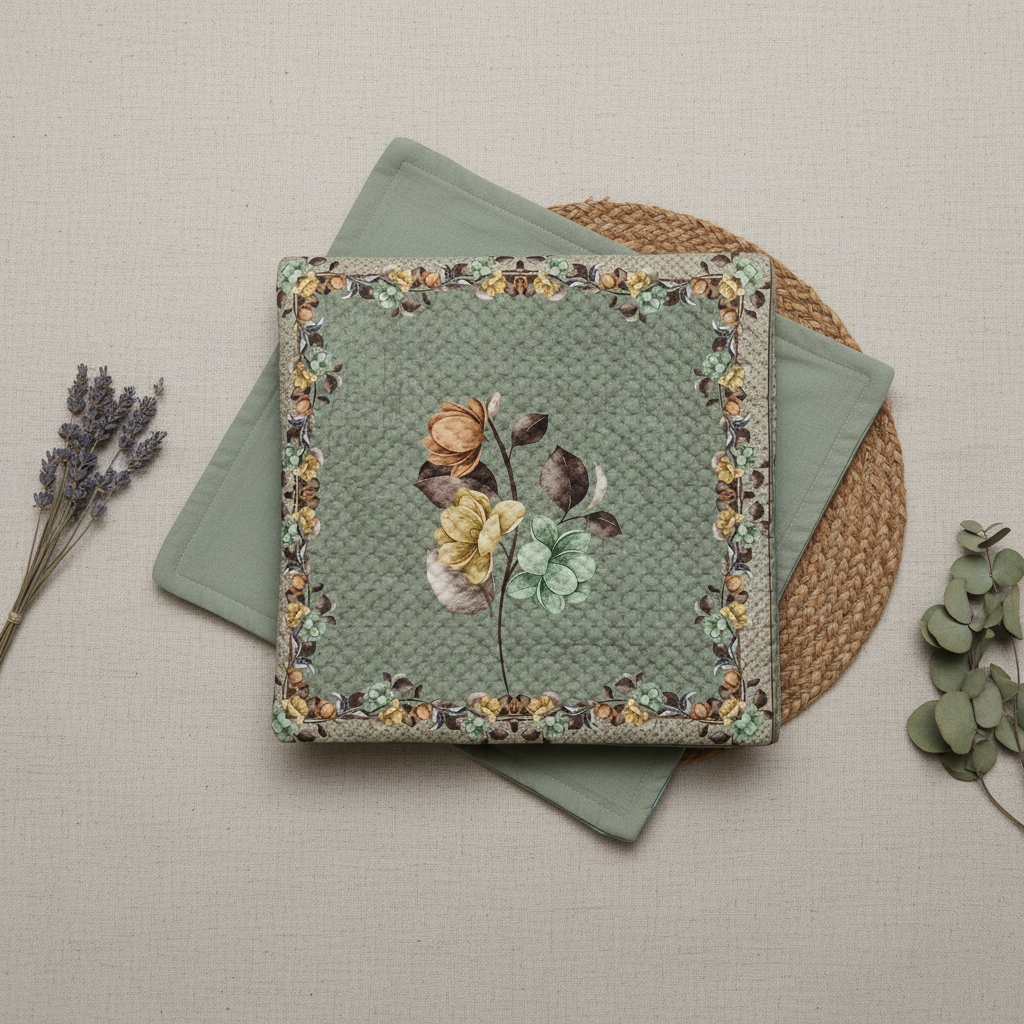 Square cushion cover (Pista Green )