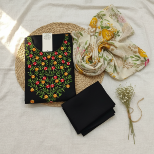 Unstitched Salwar Suit Material (Black)