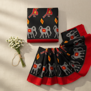 Black Mulmul Cotton Saree