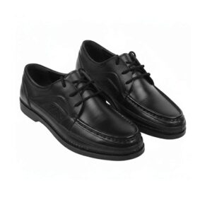 Classic Men’s Moc-Toe Leather Derby Shoes – Obsidian Black