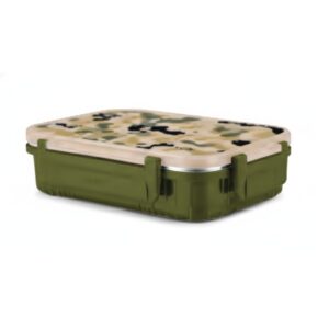 Fun Feast 3 Insulated Leak-Proof Lunch Box with Geometric Print Lid