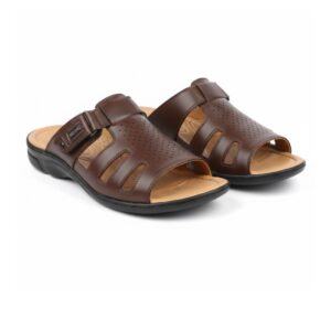 Medal Men’s Premium Perforated Leather comfort Slides