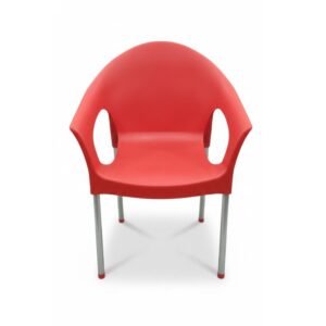 Modern Red Scoop Accent Chair