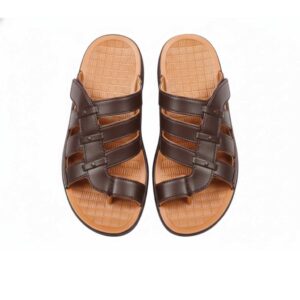 UrbanStep Men’s Ergonomic Toe-Ring Comfort Sandals (Dark Brown)