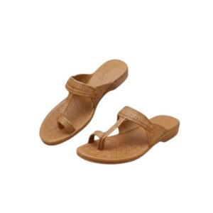 Women's Premium Comfort Black Textured Kolhapuri Sandals