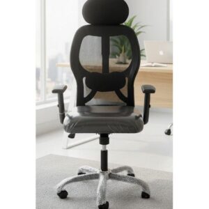 ErgoComfort Breathable Mesh Executive Chair with Adjustable Headrest