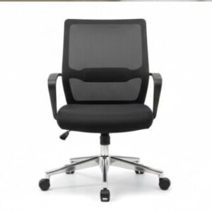 Modern Ergonomic Mesh Mid-Back Office Chair - Black