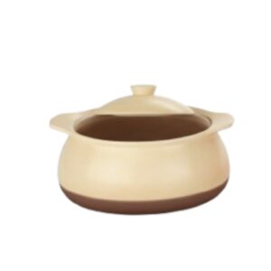 Artisan Earth-Tone Ceramic Casserole Pot with Lid