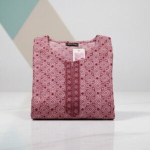 Elegant Lavender Blossom All-Over Floral Cotton Kurti