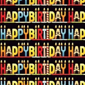 Festive Glow Multicolored Happy Birthday Candle Pattern Wallpaper