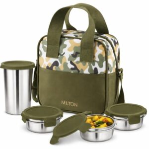 Milton Camo Feast Insulated Lunch Set with 3 Click-Lock Containers & Steel Tumbler