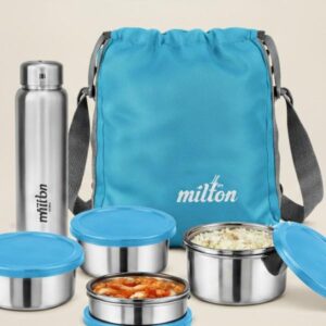 Milton Savor Lunch Insulated Executive Combo with 3 Microwave-Safe Steel Containers & Hydration Bottle