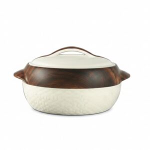 Modern Two-Tone Textured Ceramic Casserole with Integrated Handles