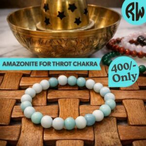 Natural Amazonite Gemstone Healing Bracelet for Throat Chakra Balance