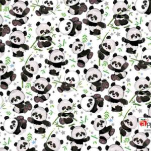 Panda Playtime Hand-Drawn Bamboo & Panda Bear Art Wallpaper