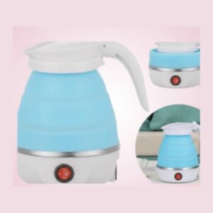 Ultra-Compact Collapsible Silicone Travel Kettle with Stainless Steel Base