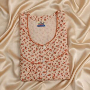 Women's Light Pastel Floral Print Cotton Nighty (Available in 2 Soft Shades)