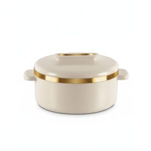 Elite Insulated Thermal Food Casserole with Gold-Tone Accents
