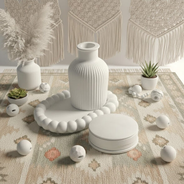 Combo 13 - bubble tray + Vase + round jewellery box