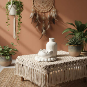 Combo 17 - round bubble tray + VASE + Lotus Candle Holder