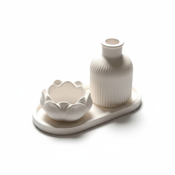 Combo 18 - bubble tray + Zigzag Candle Holder + Vase
