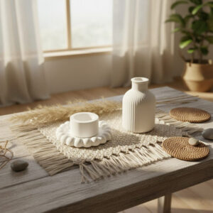 Combo 19 - round bubble tray + Round Candle Holder + Vase