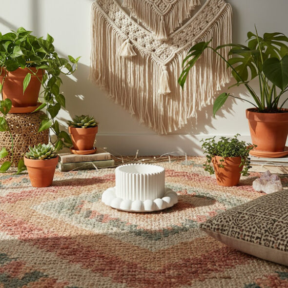 Combo 2 - round bubble tray + Zigzag Candle Holder