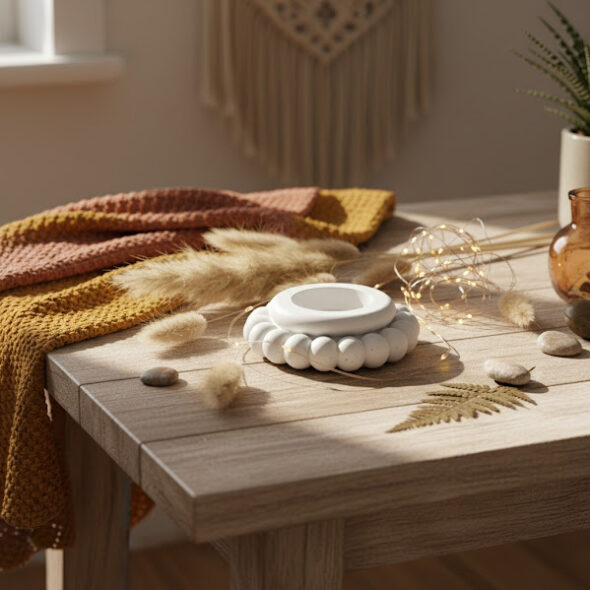 Combo 4 - round bubble tray + Round Candle Holder