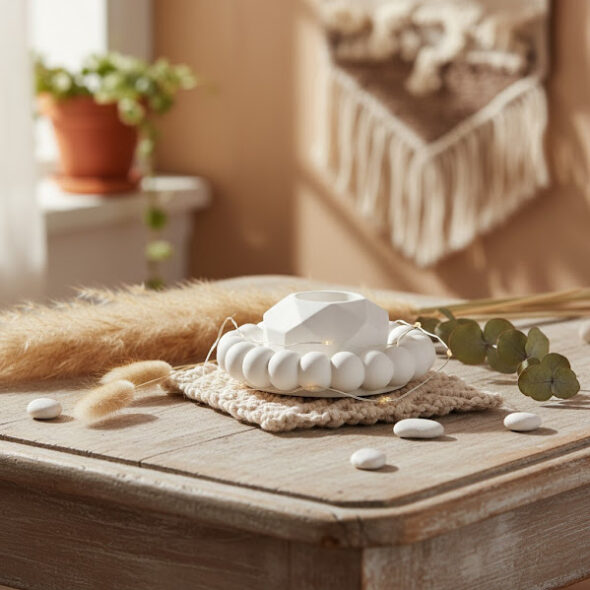 Combo 5 - round bubble tray + Heart Candle Holder