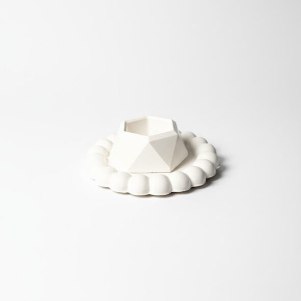 Combo 6 - round bubble tray + hexagon Candle Holder