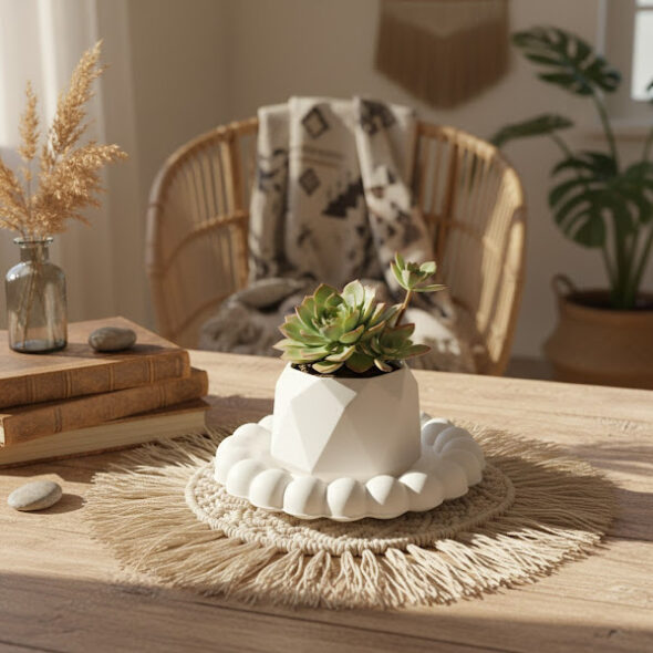 Combo 6 - round bubble tray + octagon Candle Holder