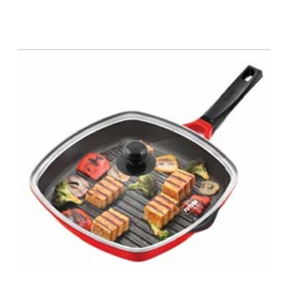 Hawkins Futura Die-Cast Grill Pan with Glass Lid (26 cm, 3 mm) – IGP 26G