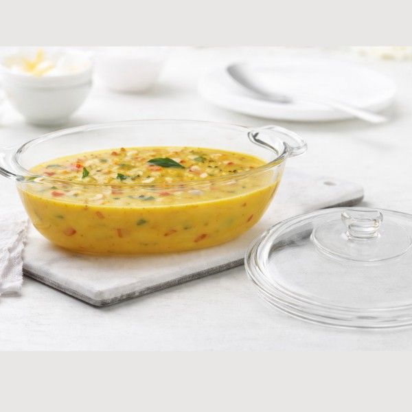 Premium Borosilicate Glass Deep Oval Casserole with Glass Lid (1.5L) Premium Borosilicate Glass Deep Oval Casserole with Glass Lid (1.5L)